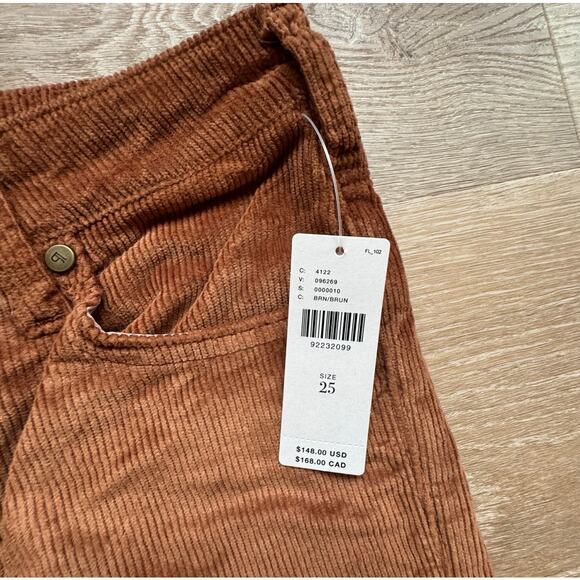 Pilcro Corduroy The Scotty Cuffed High Rise Straight Leg Jeans - Size 25 - Picture 5 of 8